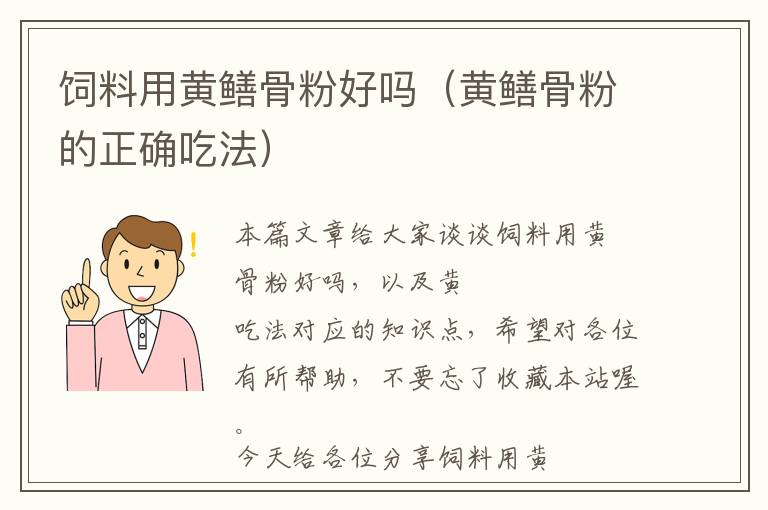 饲料用黄鳝骨粉好吗（黄鳝骨粉的正确吃法）