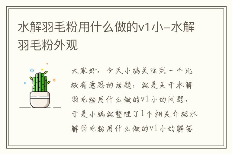 水解羽毛粉用什么做的v1小-水解羽毛粉外观