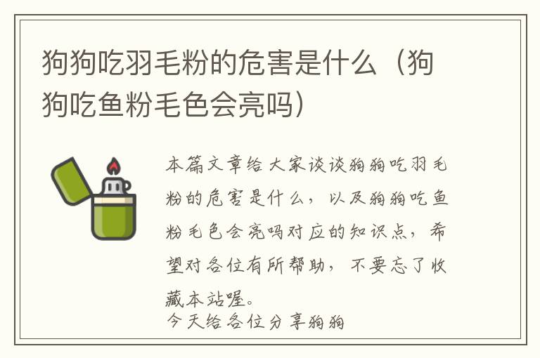 狗狗吃羽毛粉的危害是什么（狗狗吃鱼粉毛色会亮吗）