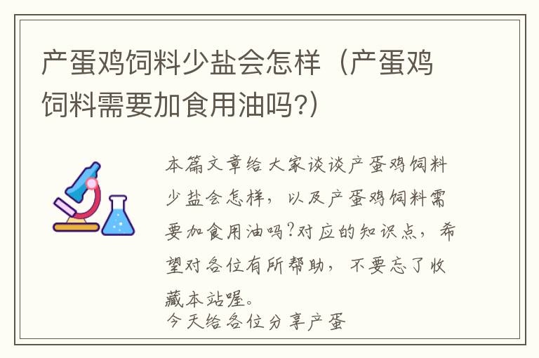 产蛋鸡饲料少盐会怎样（产蛋鸡饲料需要加食用油吗?）