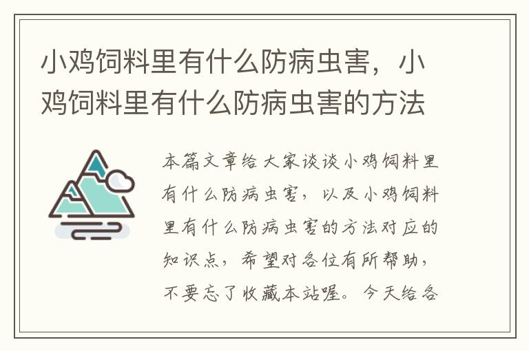 小鸡饲料里有什么防病虫害，小鸡饲料里有什么防病虫害的方法