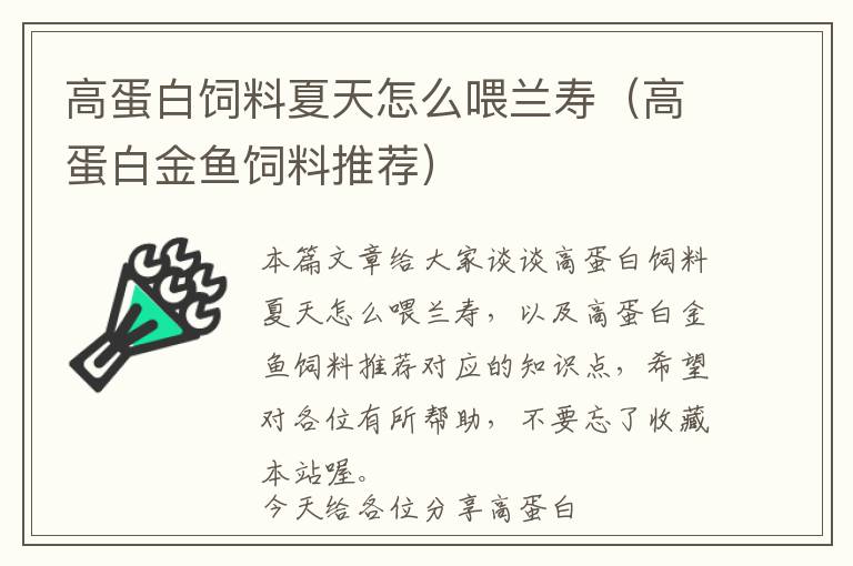 高蛋白饲料夏天怎么喂兰寿（高蛋白金鱼饲料推荐）