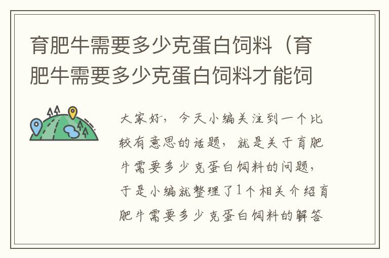 育肥牛需要多少克蛋白饲料（育肥牛需要多少克蛋白饲料才能饲养）