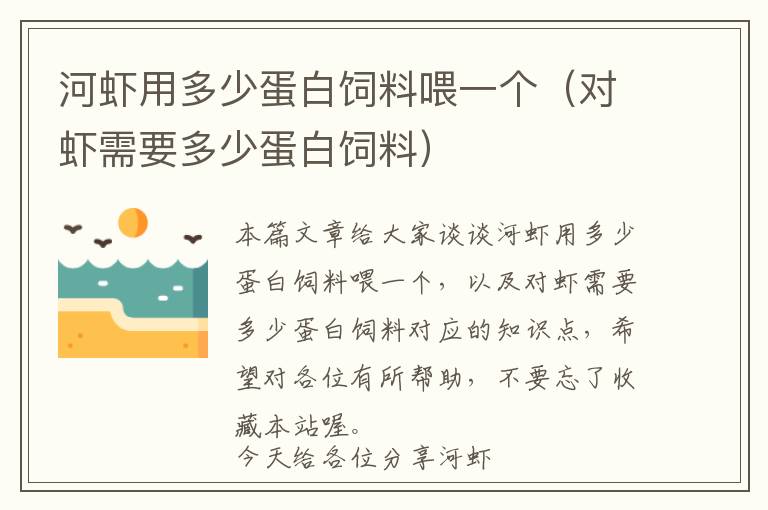 河虾用多少蛋白饲料喂一个（对虾需要多少蛋白饲料）